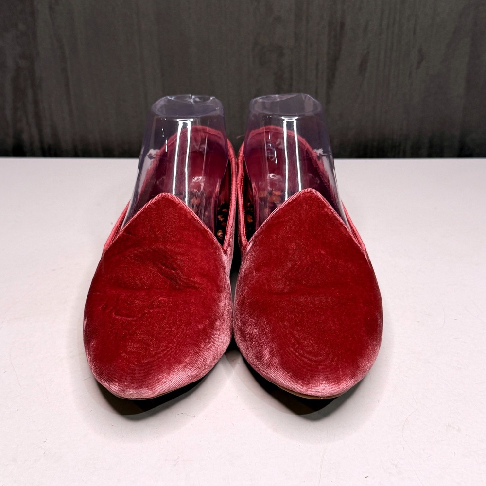 Birdies The Starling Loafers Womens Sz 7.5 Raspberry Pink Velvet Flat Slip On - Picture 6 of 11